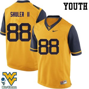 Youth West Virginia Mountaineers NCAA #88 Adam Shuler II Gold Authentic Nike Stitched College Football Jersey GS15E02XF